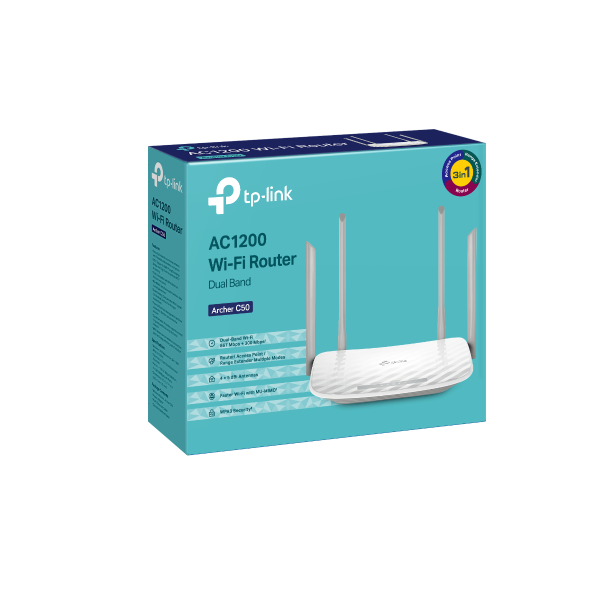 TP-Link Archer C50 AC1200 Ethernet Dual-Band Wi-Fi Router (Black)