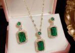 Green& red Pendant Necklace Combo Set Available