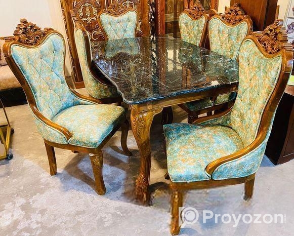 সেগুন কাঠের তৌরি আধুনিক ডিজাইনের ডাইনিং সেট