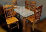 লিকার পালিশ ডাইনিং টেবিল সেট