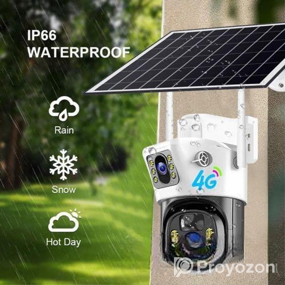 Solar Powered Dual-Lens 4G SIM Supported IP Camera