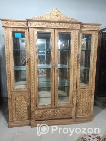 এক বছরের EMI করে সেগুন কাঠের গ্লাসের কেবিনেট