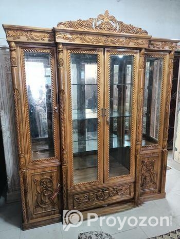 এক বছরের EMI করে সেগুন কাঠের গ্লাসের কেবিনেট