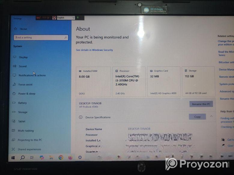 Hp Probook 4540s I3 3rd Gen 8gb+ 120ssd