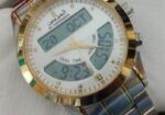 Al-harameen Ha-6102 Dual Time Azan Stainless Steel Wrist Watch