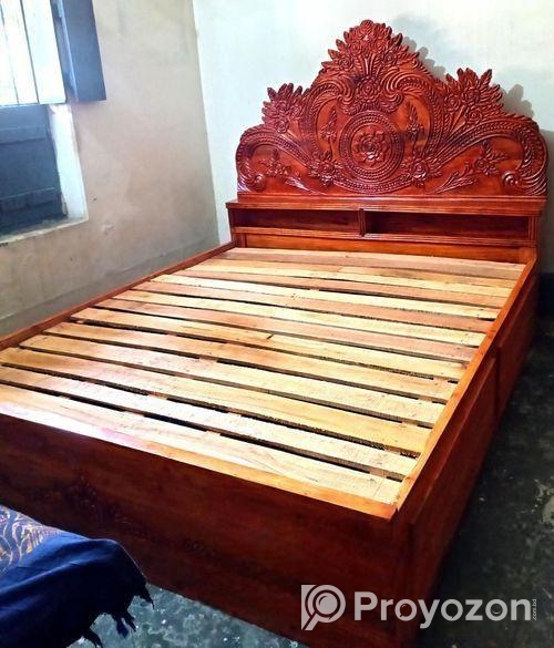 মেহগনি কাঠের ফুল বক্স খাট