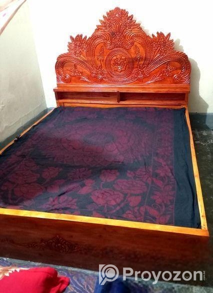 মেহগনি কাঠের ফুল বক্স খাট