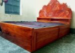 মেহগনি কাঠের ফুল বক্স খাট