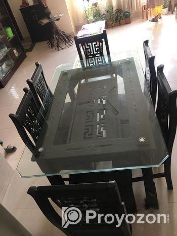 Akashi Wooden Dinning Table And Chairs (6 Chairs)