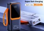 Matrix M10-10000mAh Power Bank Fast Charging 22.5W- Built-in Cabl