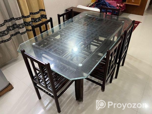 হাতিল কাঠের প্রিমিয়াম ৬ চেয়ার ডাইনিং টেবিল — বিক্রি হবে