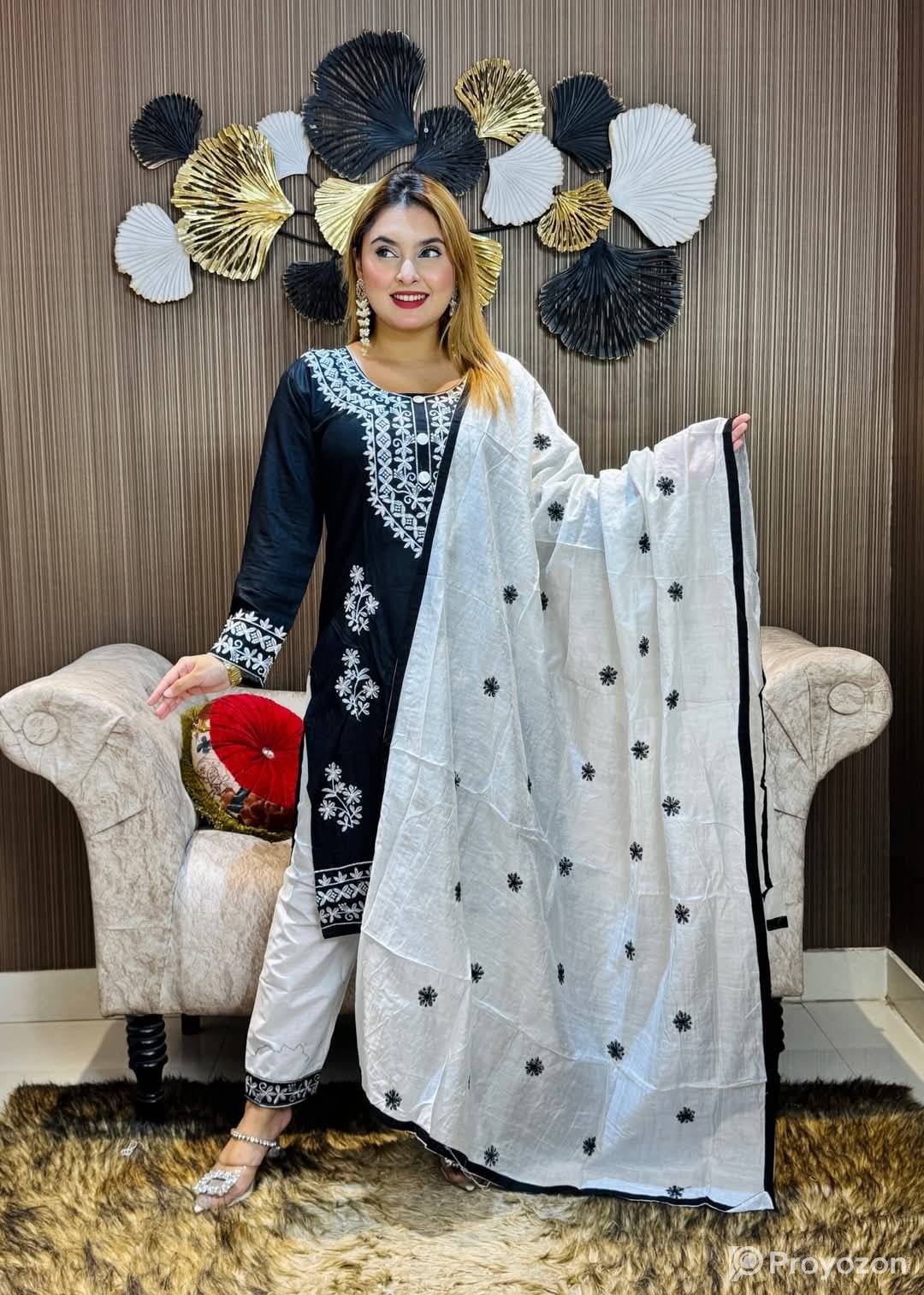 Embroidery Cotton Three Piece