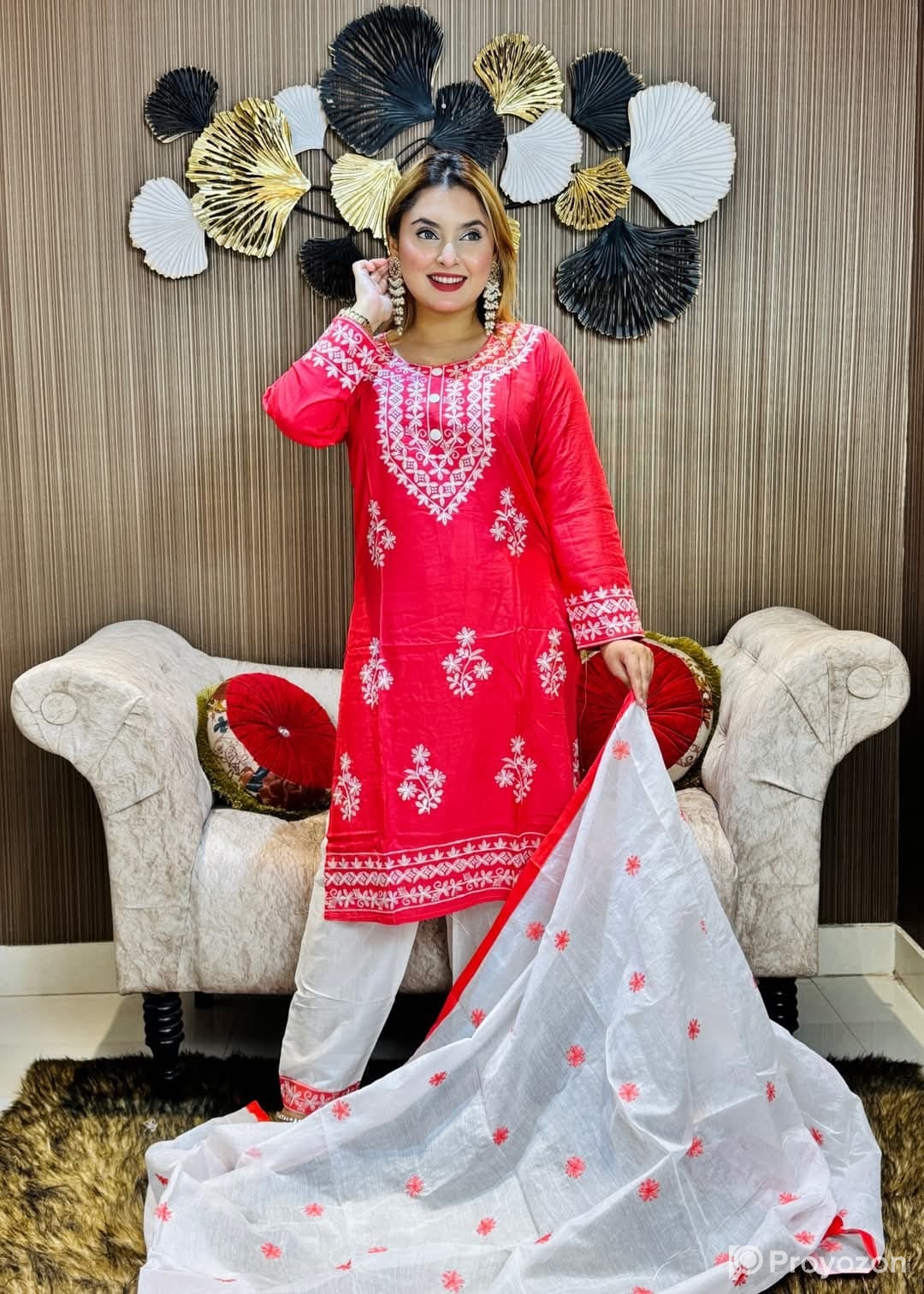 Embroidery Cotton Three Piece