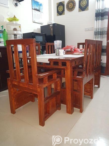 দেশি সাড়ি নিম কাঠের ডাইনিং সেট