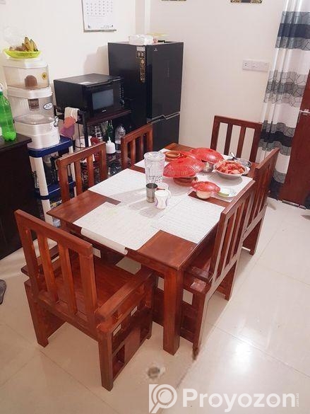 দেশি সাড়ি নিম কাঠের ডাইনিং সেট