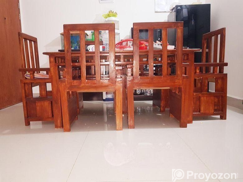 দেশি সাড়ি নিম কাঠের ডাইনিং সেট