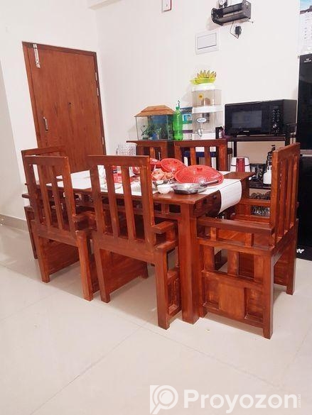 দেশি সাড়ি নিম কাঠের ডাইনিং সেট