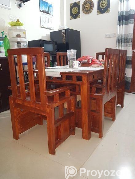 দেশি সাড়ি নিম কাঠের ডাইনিং সেট