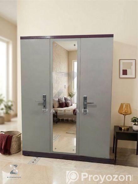 Zabbar Steel-এর modern 3-door premium almirah — stylish design