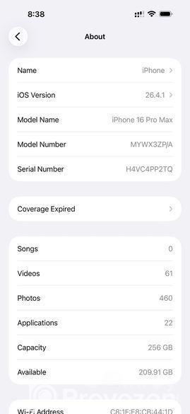 Apple iPhone 16 Pro Max 256-full fresh 94%🔋 (Used)