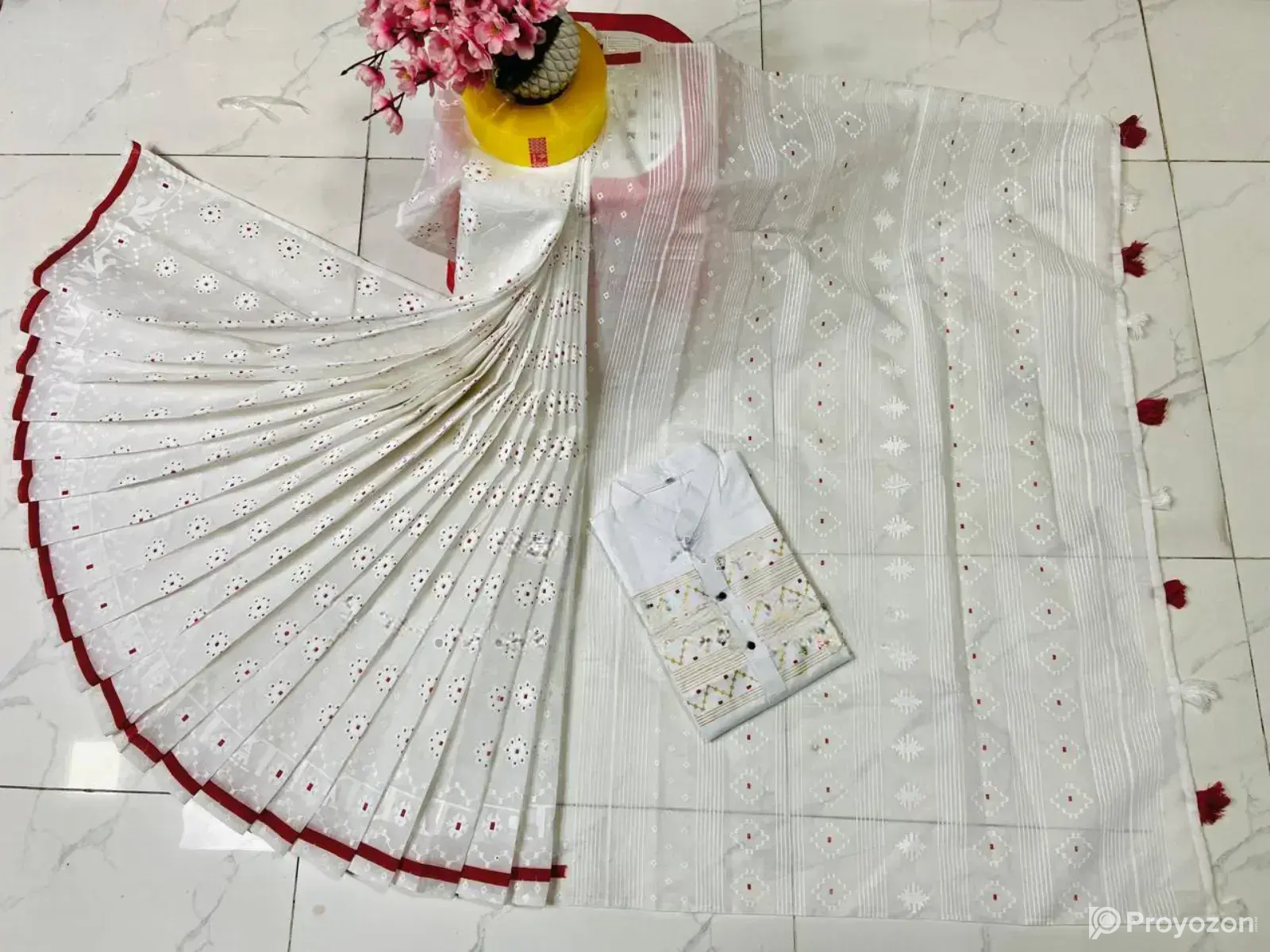 Half Silk Sharee & Cotton Panjabi Couple Set