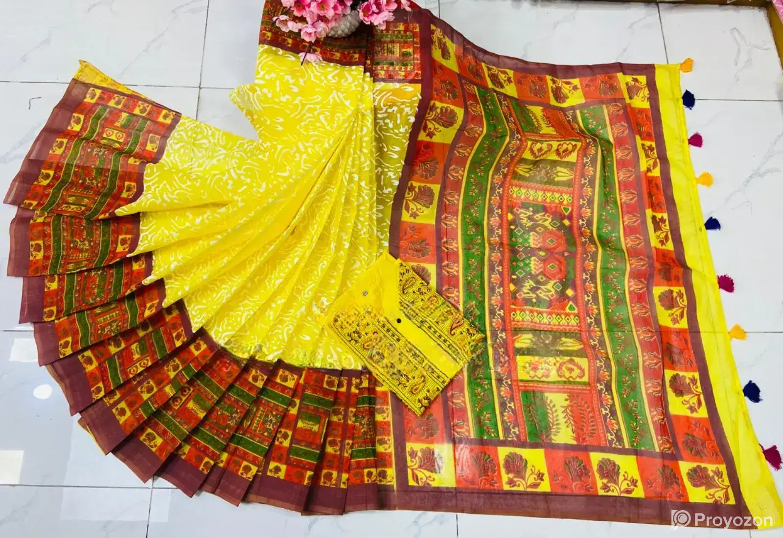 Half Silk Sharee & Cotton Panjabi Couple Set
