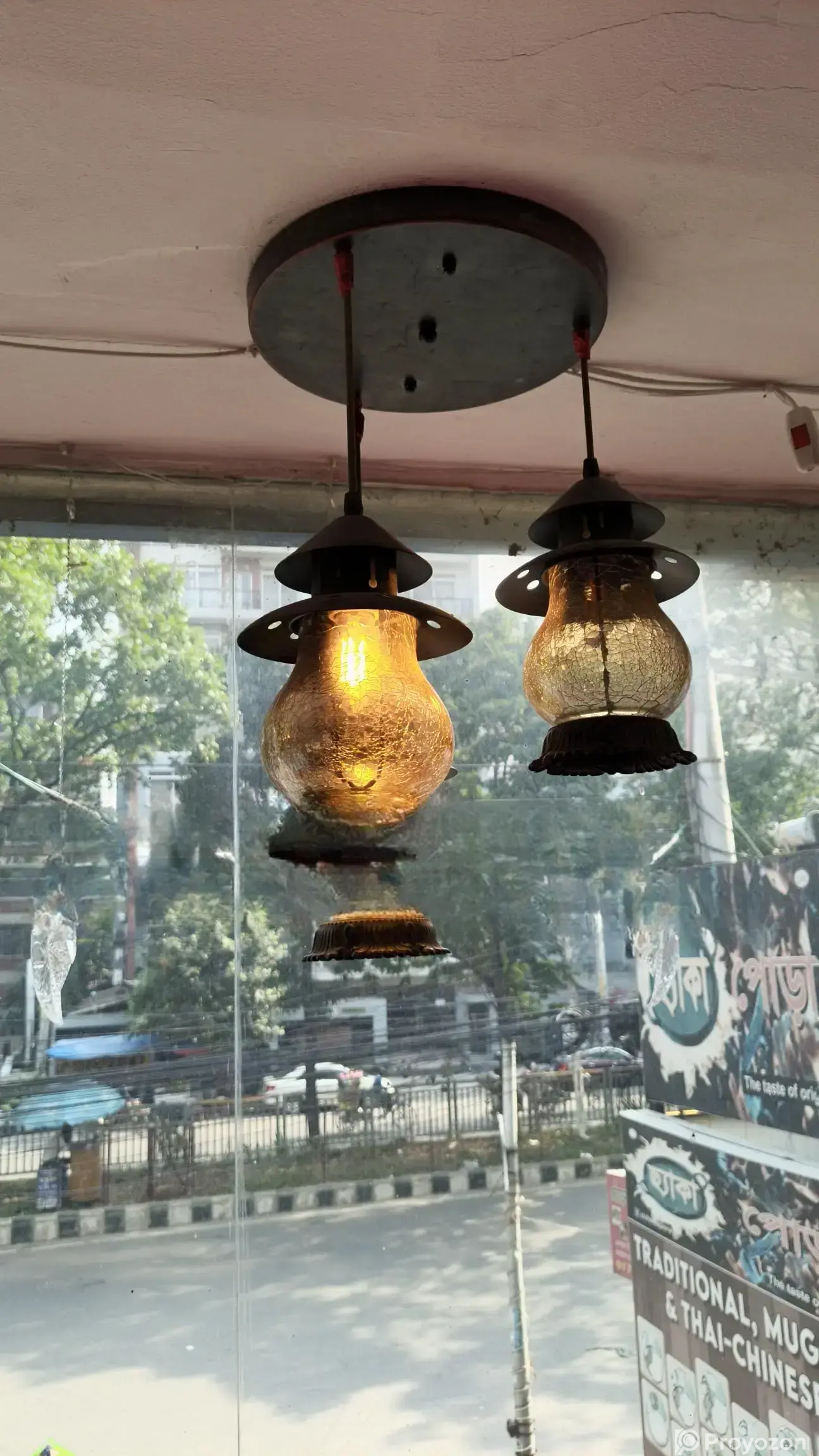Turkish Crackle Glass Lighting Fixture