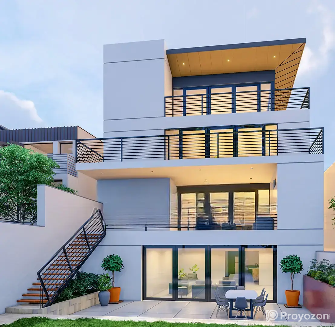 3 and 5-story building design with 3D rendering